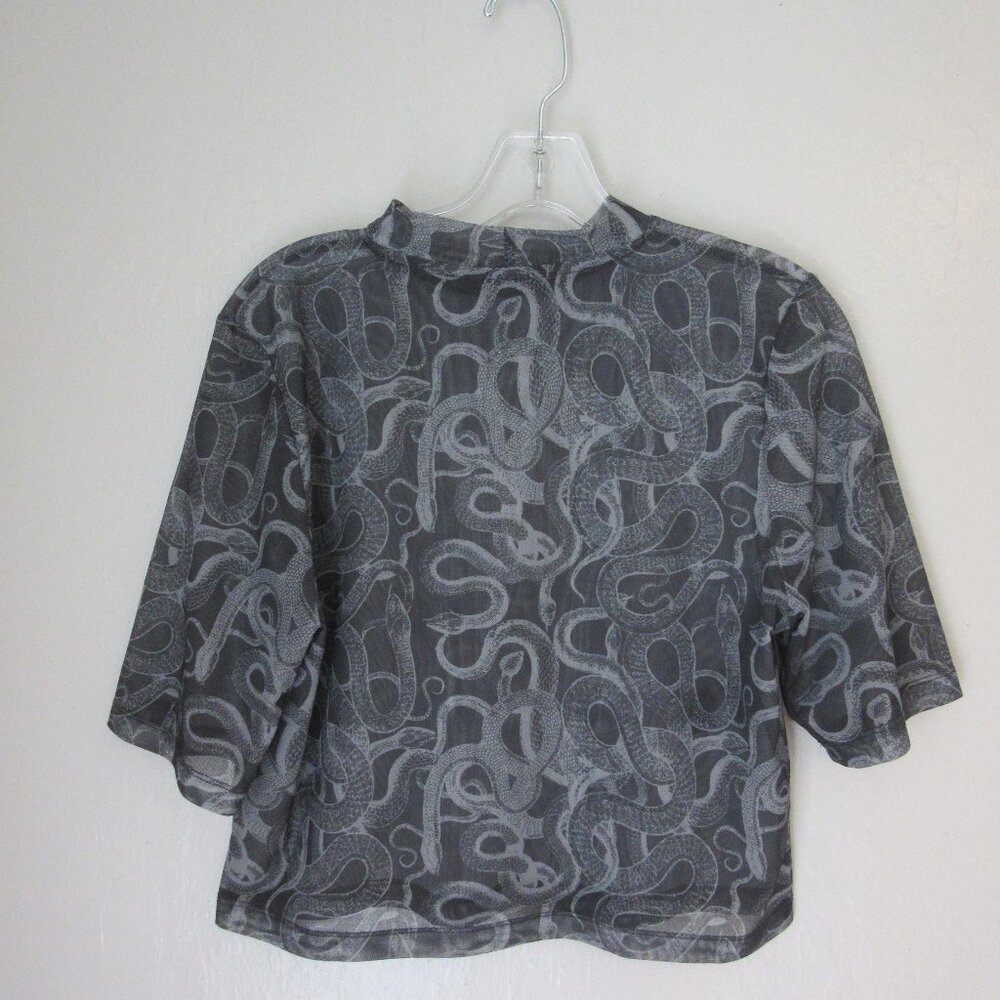 Disturbia Gray Snakes Pullover Sheer UK16 Top